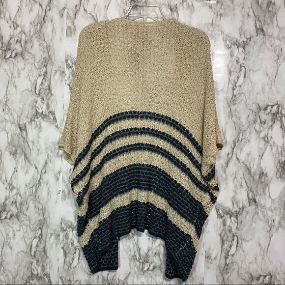 Anthropologie Cream Green Blue Open Knit Top Sz S - Picture 7 of 7